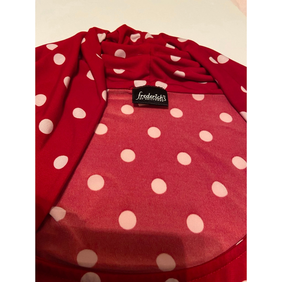 Frederick’s of Hollywood Red White Polka Dot Pinup Rockabilly Top Size M - Picture 3 of 4